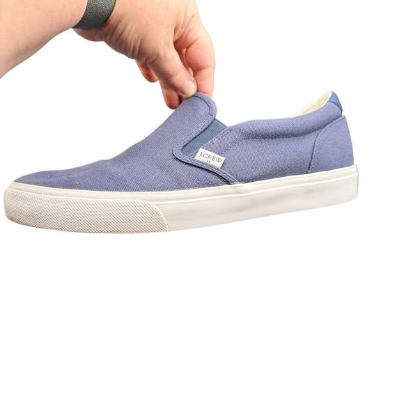 J.Crew Canvas Slip-On Sneakers Blue Men’s Size 10 Casual Low Top - Picture 12 of 14